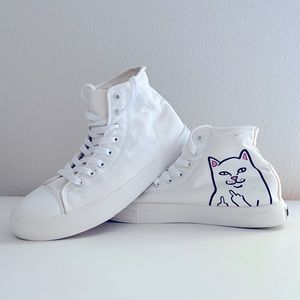 Ripndip White High-Top Sneakers • Cat Graphic •very clean like new 👌😍